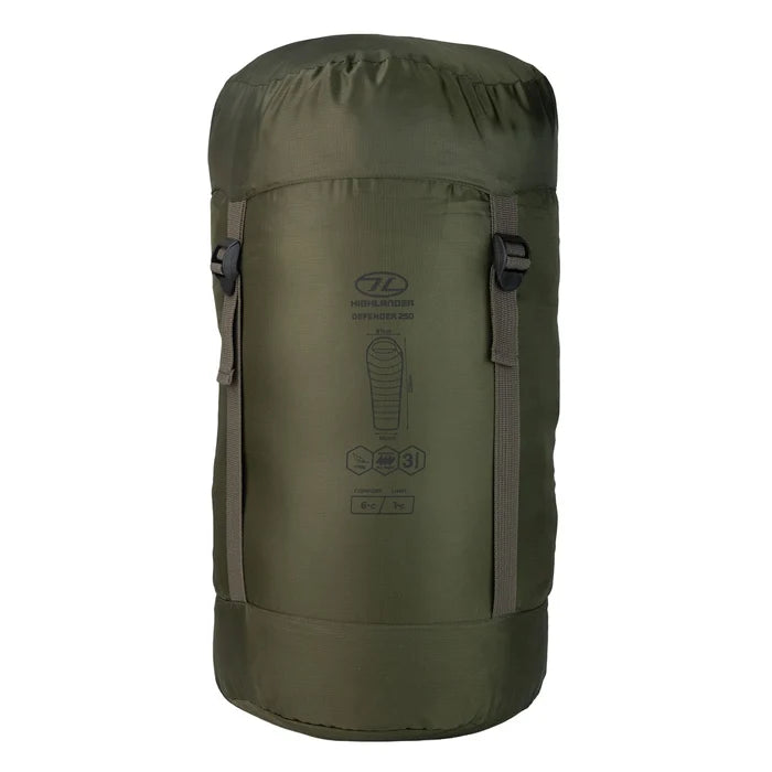 Highlander Defender 250 3 Season Sleeping Bag - Ranger Green