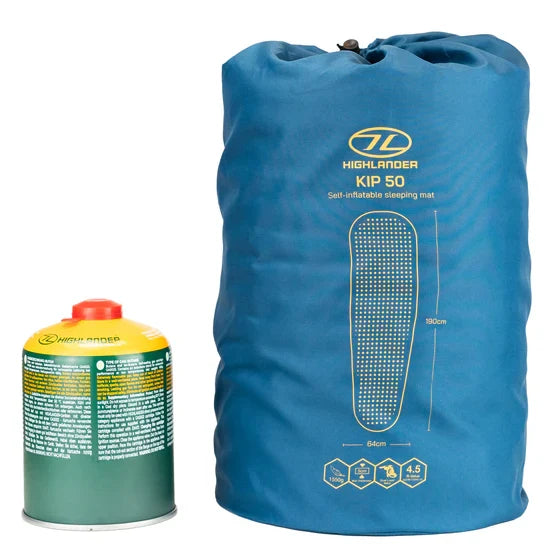 Highlander Self-inflating Kip Mat - 50mm Deep Blue