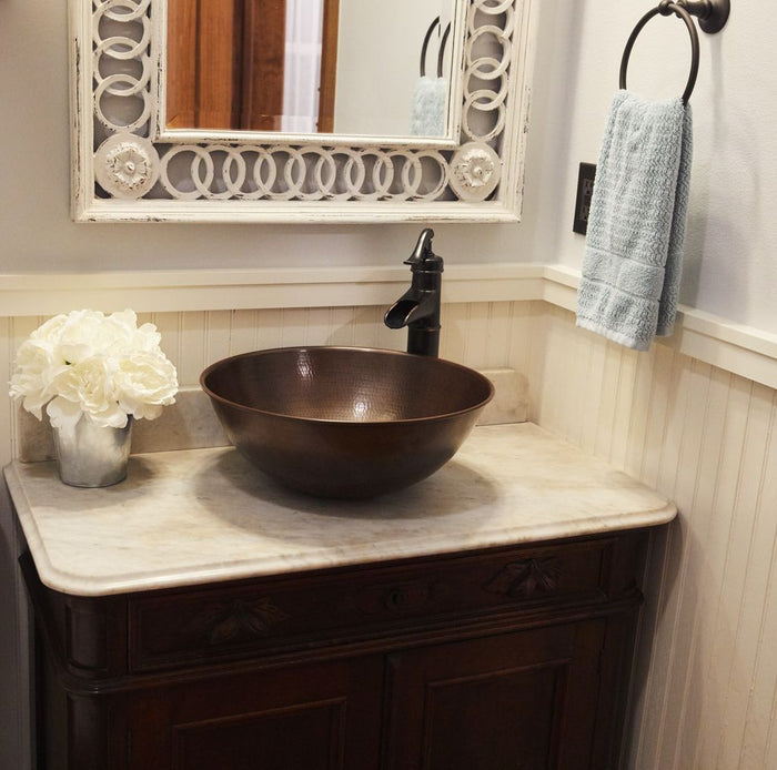 Hubble 14" Vessel Bathroom Sink in Aged Copper