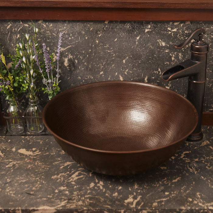 Hubble 14" Vessel Bathroom Sink in Aged Copper