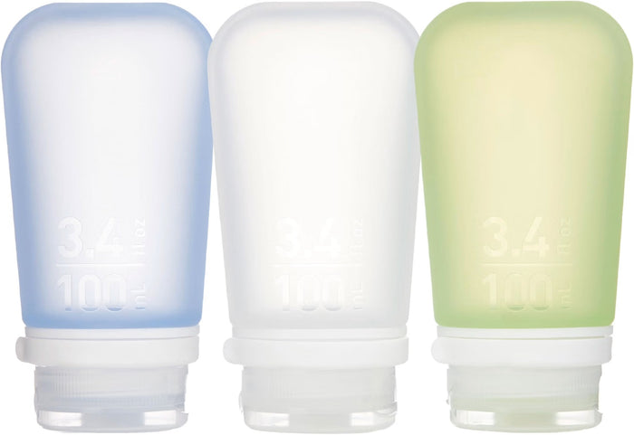 Humangear GoToob+ 3 Pack Large 100ml Travel Tube - Clear/Green/Blue