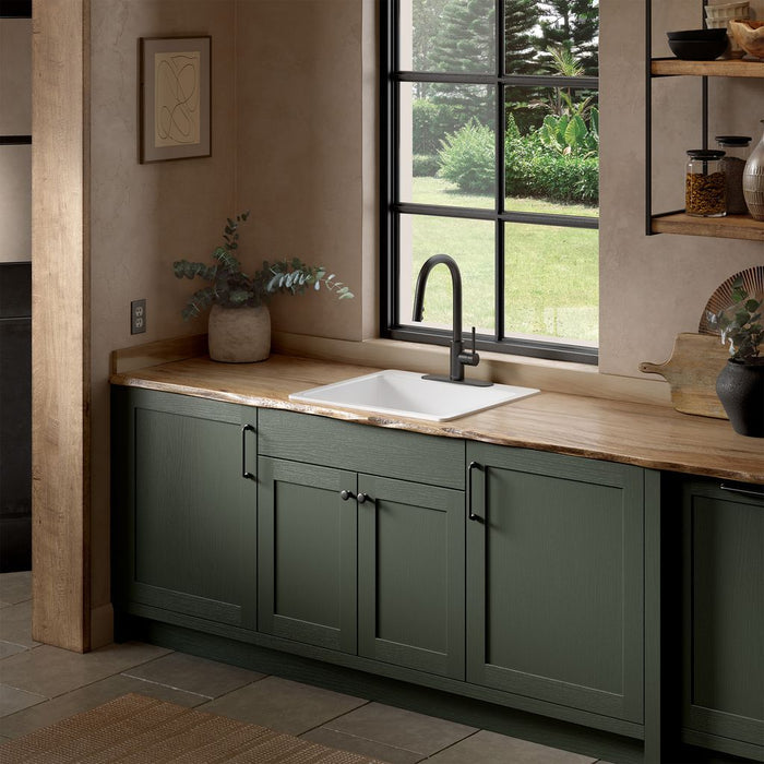 Jackson Fireclay 25" Single Bowl Drop-In Kitchen Sink with 3 Holes