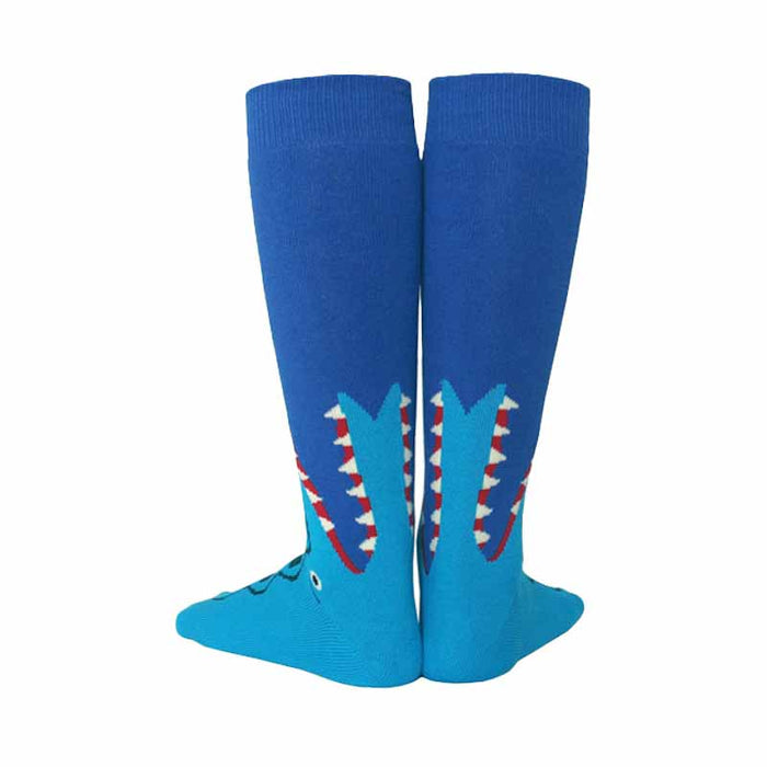 Kids Blue Teeth High Skating Socks - Inlinex