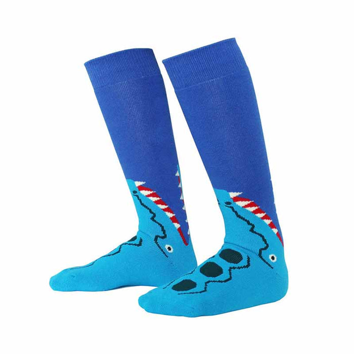 Kids Blue Teeth High Skating Socks - Inlinex