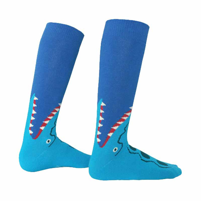 Kids Blue Teeth High Skating Socks - Inlinex