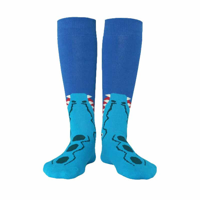 Kids Blue Teeth High Skating Socks - Inlinex