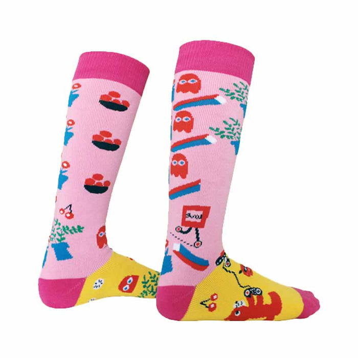 Kids Pink Fruit High Skating Socks - Inlinex