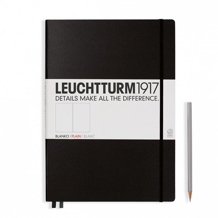 Leuchtturm A4 Hardcover Notebook - Black - Plain | Atlas Stationers.