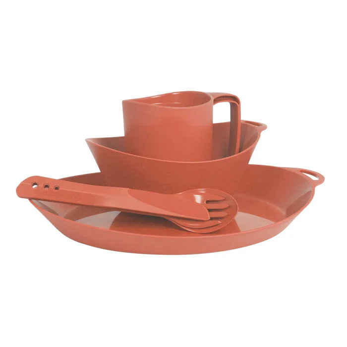 Lifeventure Ellipse 4 Piece Camping Tableware Set - Rust