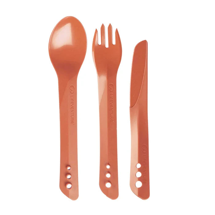 Lifeventure Ellipse 4 Piece Camping Tableware Set - Rust