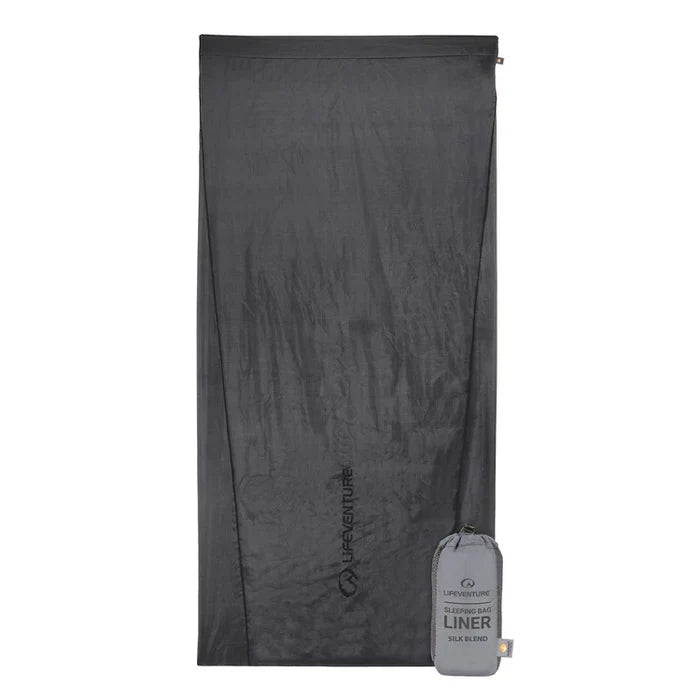 Lifeventure Silk Sleeping Bag Liner - Rectangular Grey