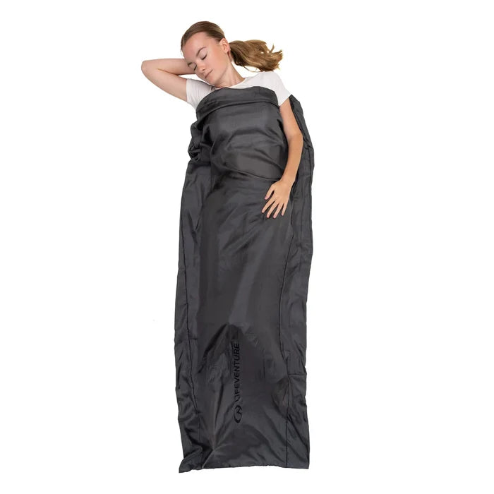 Lifeventure Silk Sleeping Bag Liner - Rectangular Grey