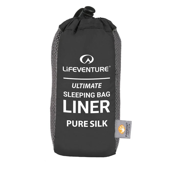 Lifeventure Silk Ultimate Sleeping Bag Liner - Grey Rectangular