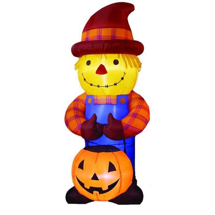 Lighted Halloween Inflatable Friendly Scarecrow 4 ft.