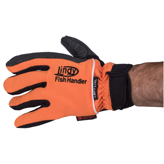 Lindy Fish Handling Single Glove Orange Left Hand