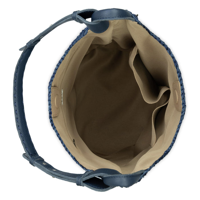 The Sak Los Feliz 120 Hobo - Hand Crochet - Denim Tonal Straw