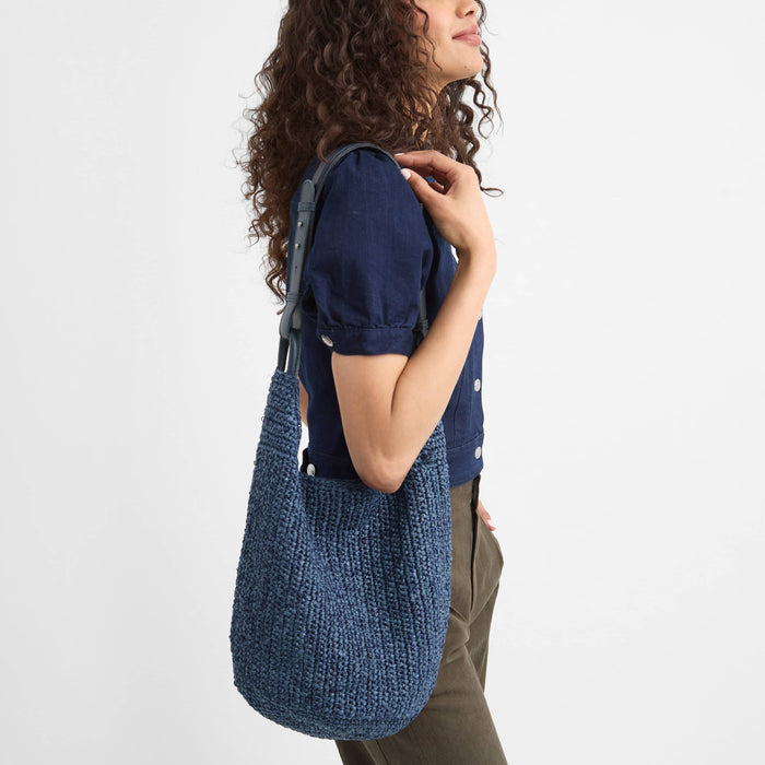 The Sak Los Feliz 120 Hobo - Hand Crochet - Denim Tonal Straw
