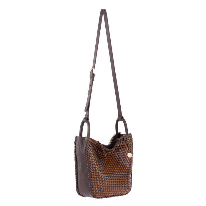 The Sak Los Feliz Crossbody - Leather - Mahogany Cognac Woven