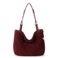 The Sak Los Feliz Medium Tote - Leather - Black Cherry Suede Woven