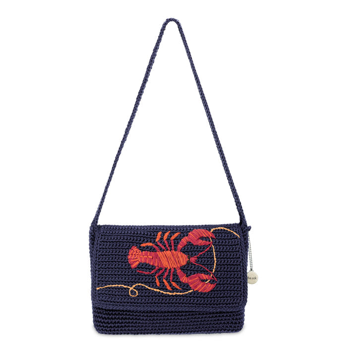 The Sak Marlow Flap Shoulder Bag - Hand Crochet - Lobster
