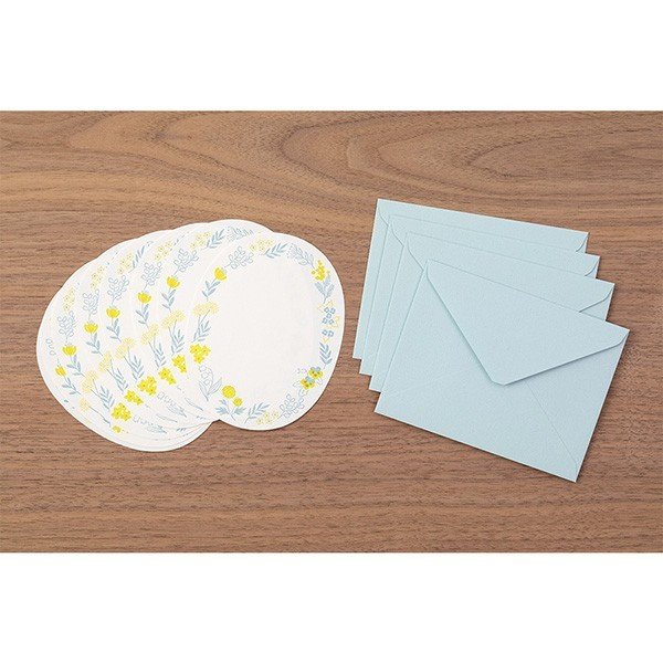 Midori Letterpress Die-Cut Stationery - Blue Wreath | Atlas Stationers.