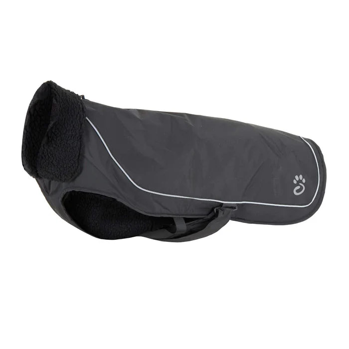 Mountain Paws Fleece Lined Waterproof Dog Coat - Black