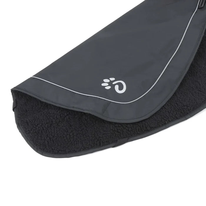 Mountain Paws Fleece Lined Waterproof Dog Coat - Black