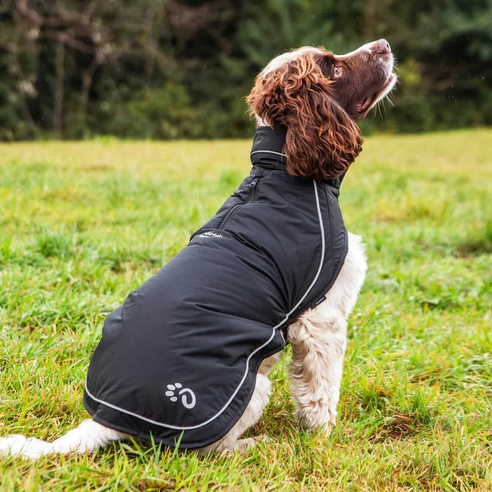 Mountain Paws Fleece Lined Waterproof Dog Coat - Black