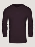 mulberry henley shirt long sleeves 3-button