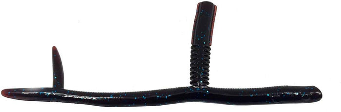 Nories 5 Inch Sankaku T-San Neko Rig Worm - 7 Pack - Scuppernong Blue Flake