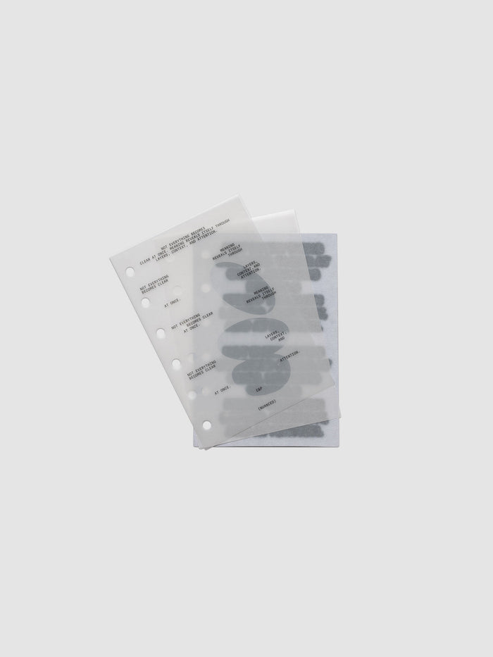 Nuanced Dashboard Trio, Pocket 6-Ring Punch, three small dashboards fanned and overlapping on a pale grey surface