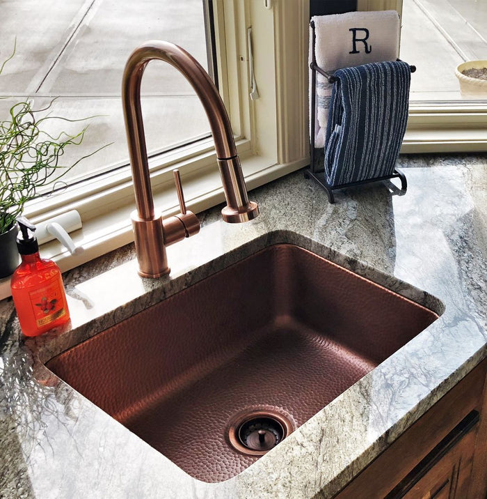 Orwell Copper Single Bowl Undermount Kitchen Sink