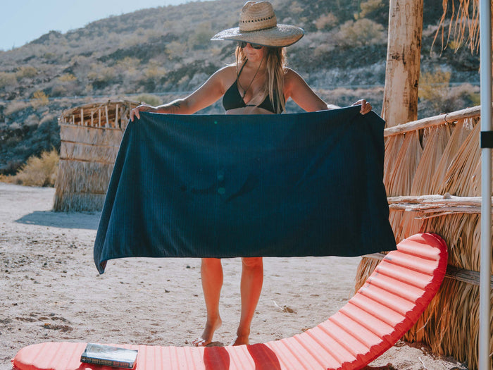PackTowl Ultra-Absorbent Quick Drying Luxe Towel - Beach Midnight Blue
