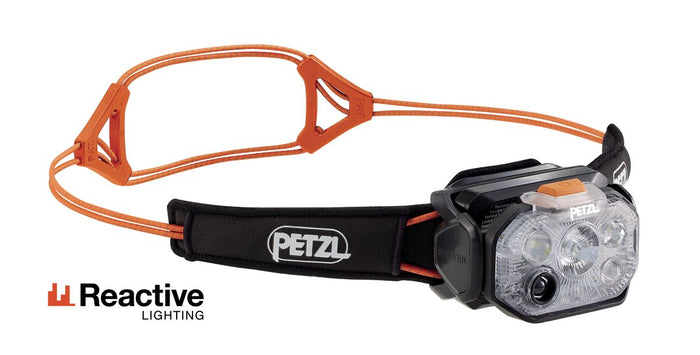 Petzl Swift RL 1200 Lumens Lightweight LED Headtorch - Black/Orange
