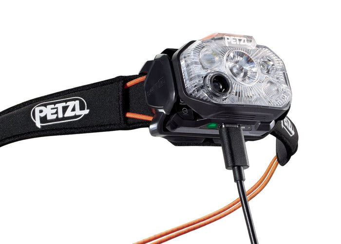 Petzl Swift RL 1200 Lumens Lightweight LED Headtorch - Black/Orange