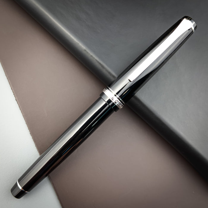Pilot Falcon Fountain Pen - Black with Rhodium Trim | Atlas Stationers.