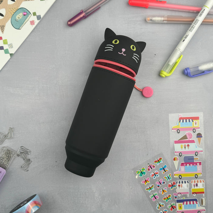 PuniLabo Stand Up Pen Case - Black Cat