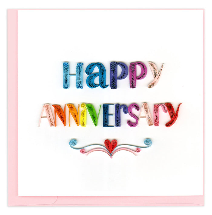 Quilled Happy Anniversary Card | Atlas Stationers.