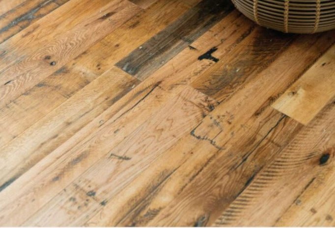 Reclaimed Engineered Industrial Oak Flooring-Distressed