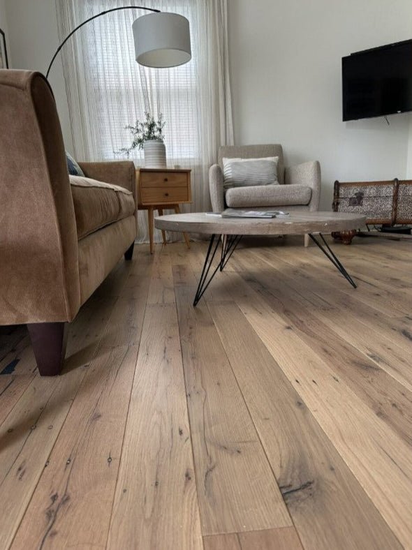 Reclaimed Engineered Industrial White Oak Flooring-Clean Face