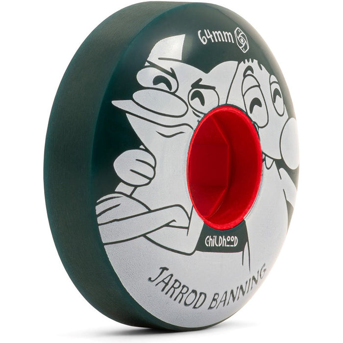 Red Eye Childhood Banning 64mm 90A Wheels childhood banning 64mm 90a angle