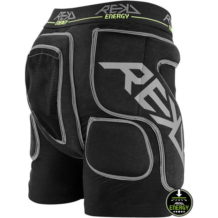 REKD Energy Impact Shorts black energy impact shorts black back angle no pad