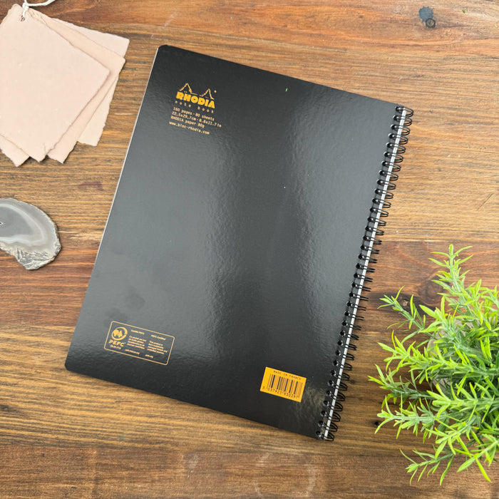 Rhodia Classic Wirebound Notebook Dot 80 Sheets - 9 x 11 3/4 - Black