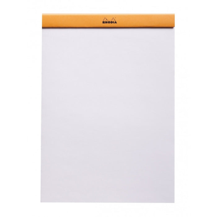 Rhodia Staplebound Notepad - Blank 80 sheets - 8 1/4 x 11 3/4 - Orange cover | Atlas Stationers.