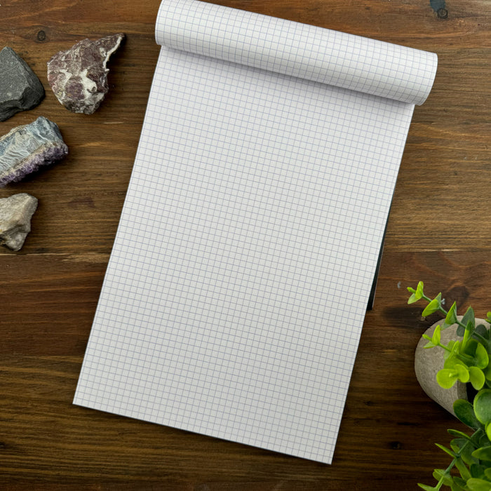 Rhodia Staplebound Notepad - Graph 80 sheets - 8 1/4 x 12 1/2 - Black cover