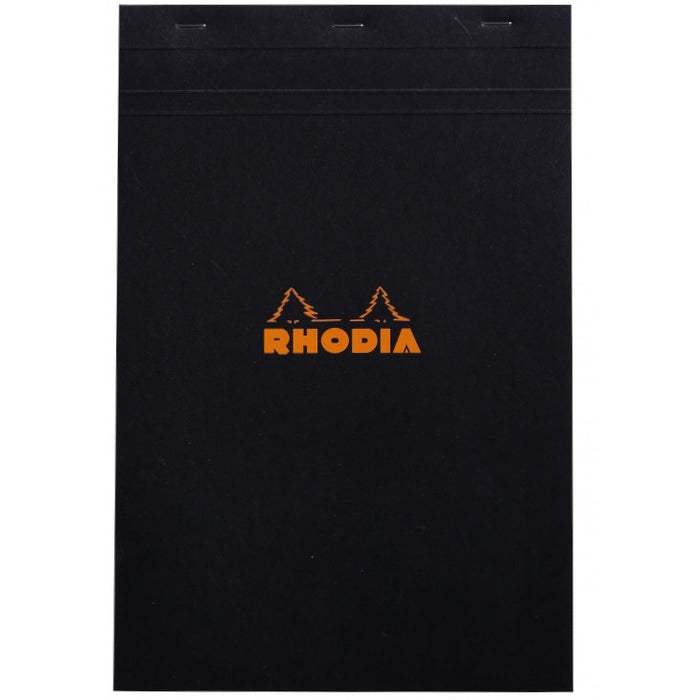 Rhodia Staplebound Notepad - Graph 80 sheets - 8 1/4 x 12 1/2 - Black cover | Atlas Stationers.