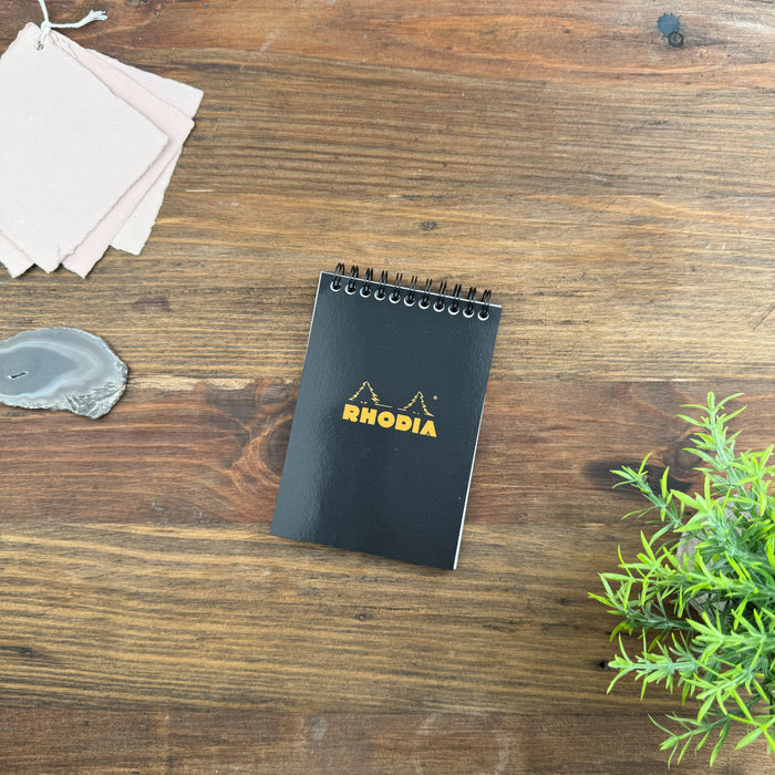 Rhodia Wirebound Notepad - Graph 80 sheets - 4 x 6 - Black cover