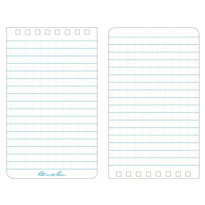 Rite in the Rain Top Spiral Bound Pocket Notepad No.235 - White Blue 3" x 5"