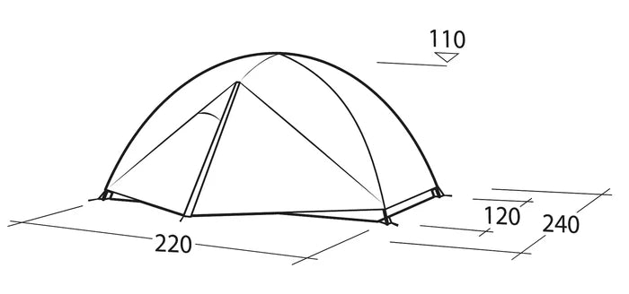 Robens Aster 2 Pro 2 Person Freestanding Backpacking Tent - Green