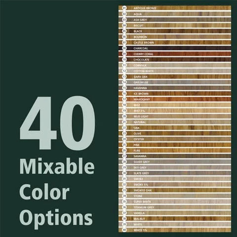 10 Mixable Color Options of Oil Plus Part A from Rubio Monocoat